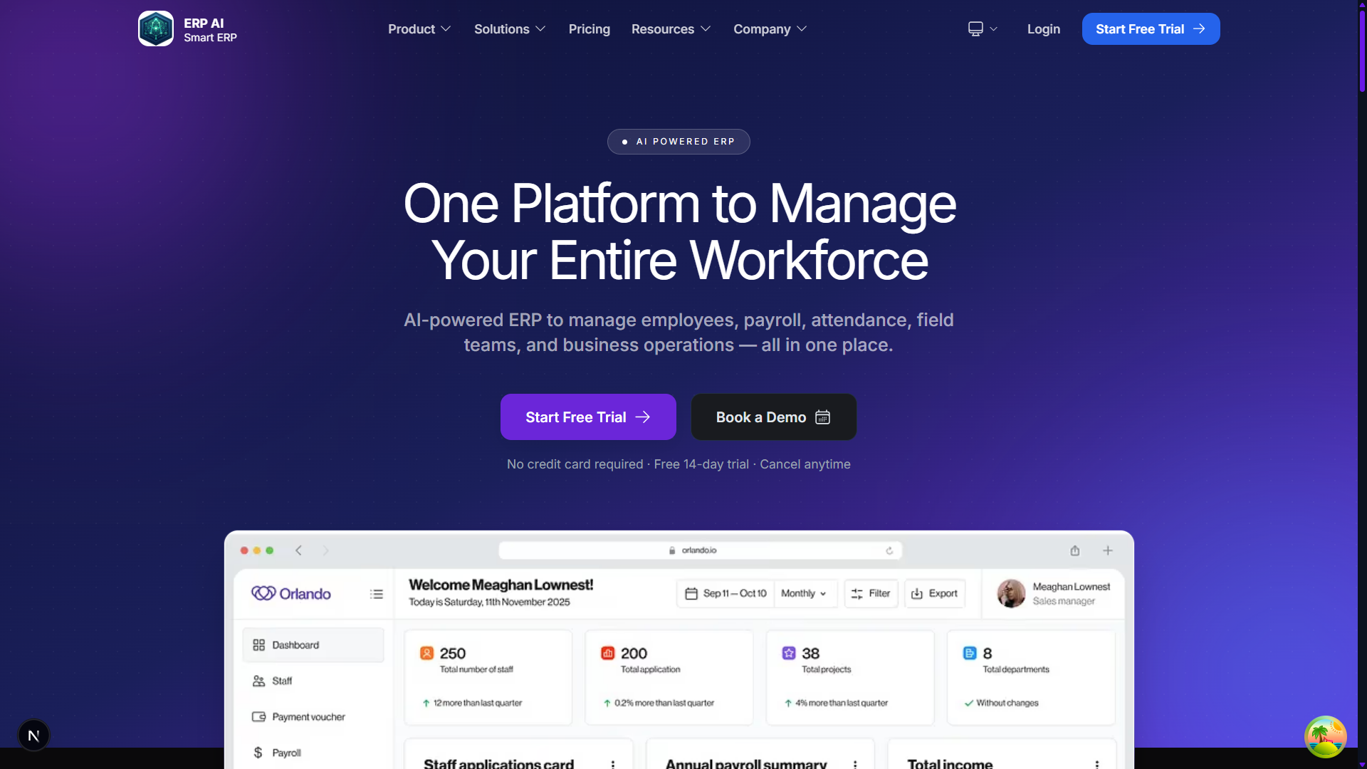 ERP AI Solution dashboard preview